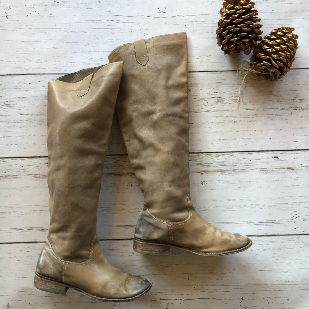 Over the knee leather boot